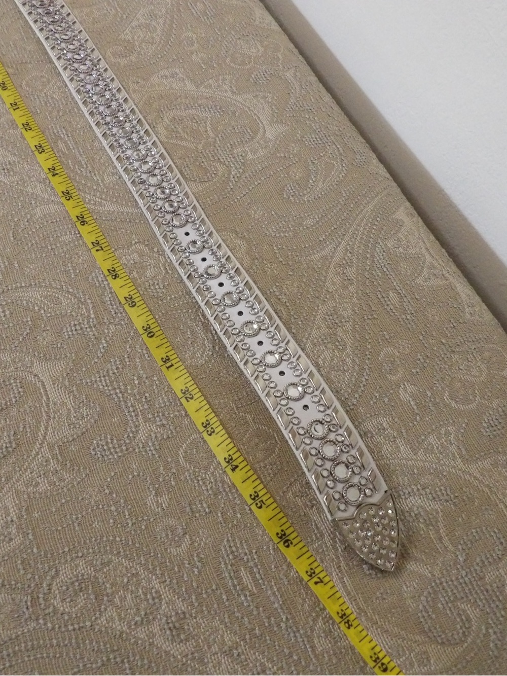 White Rhinestone Statement Belt - Picture 6 of 7